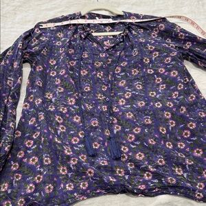 Emerson Fry Purple Floral Tie-Front Tunic